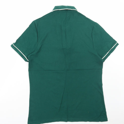 Penguin Mens Green Cotton Polo Size L Collared Button