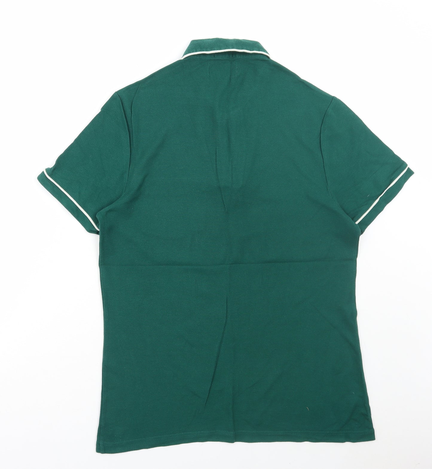 Penguin Mens Green Cotton Polo Size L Collared Button