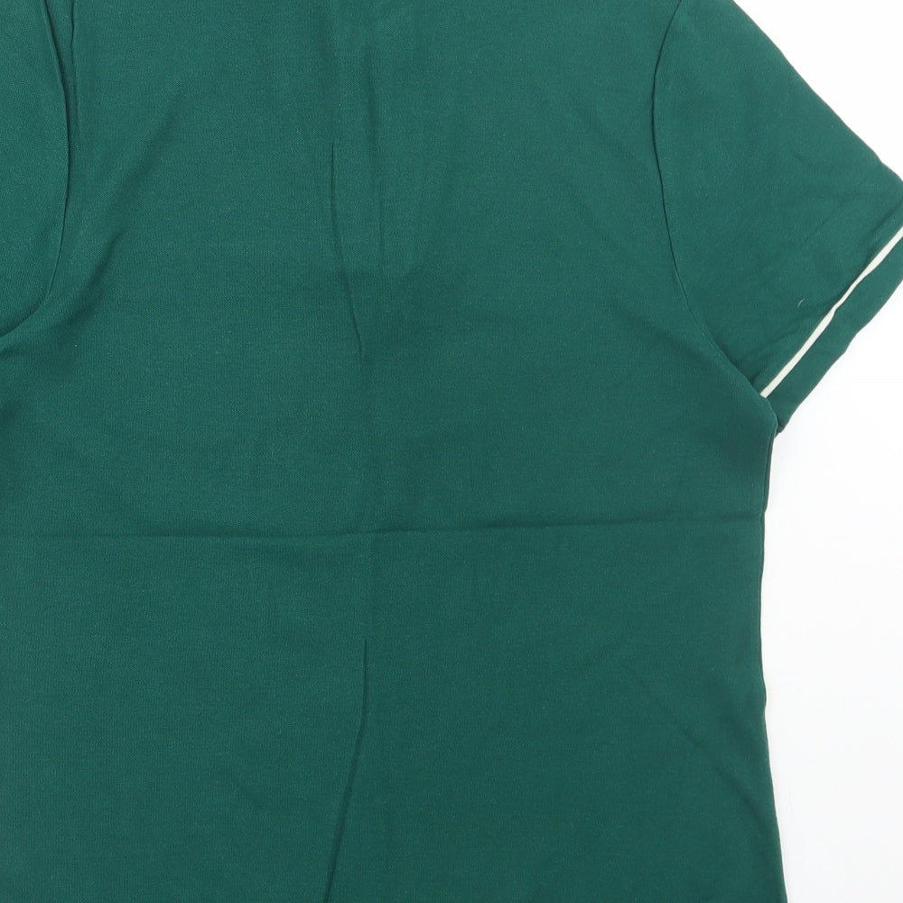 Penguin Mens Green Cotton Polo Size L Collared Button