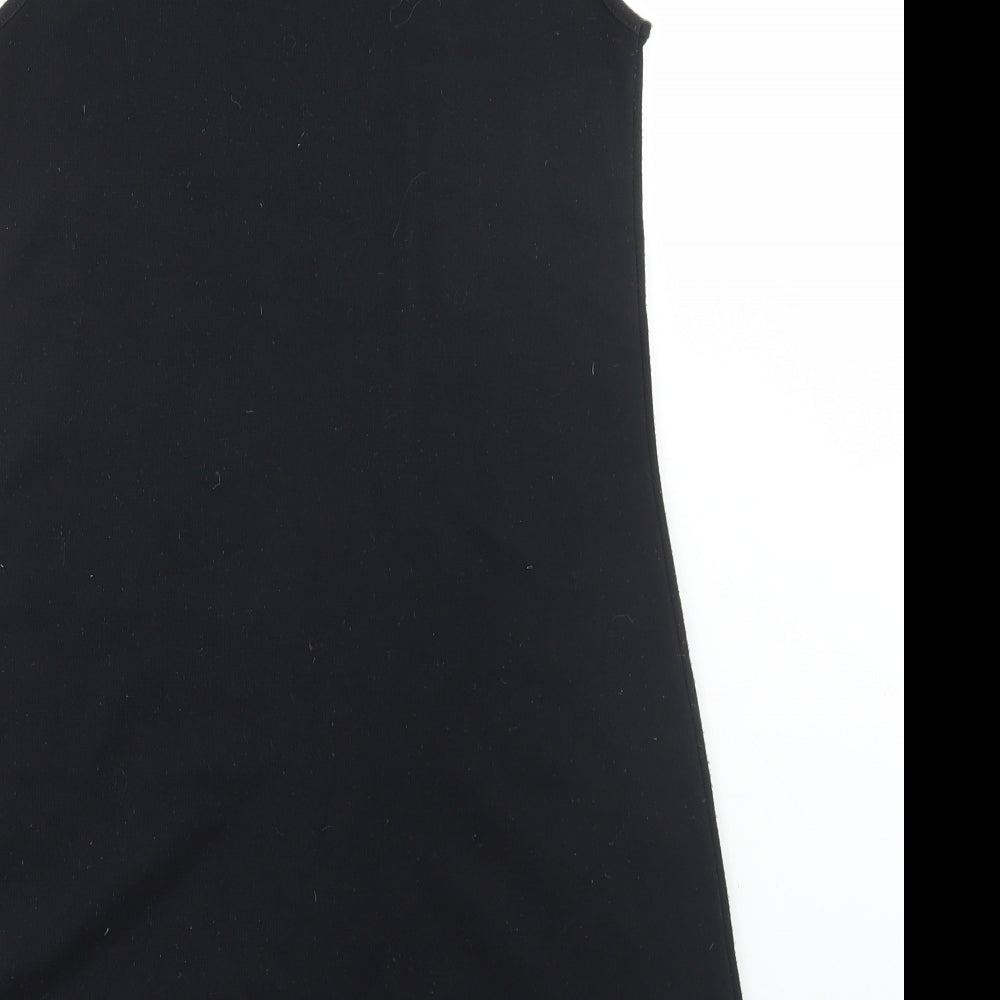 Evie Womens Black Colourblock Polyester A-Line Size 12 High Neck Pullover