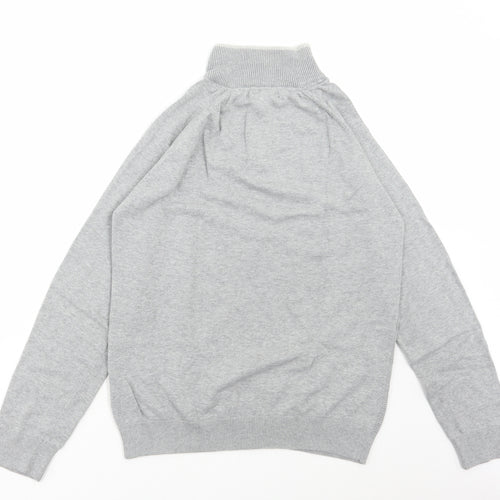 Broken Standards Mens Grey High Neck Cotton Pullover Jumper Size M