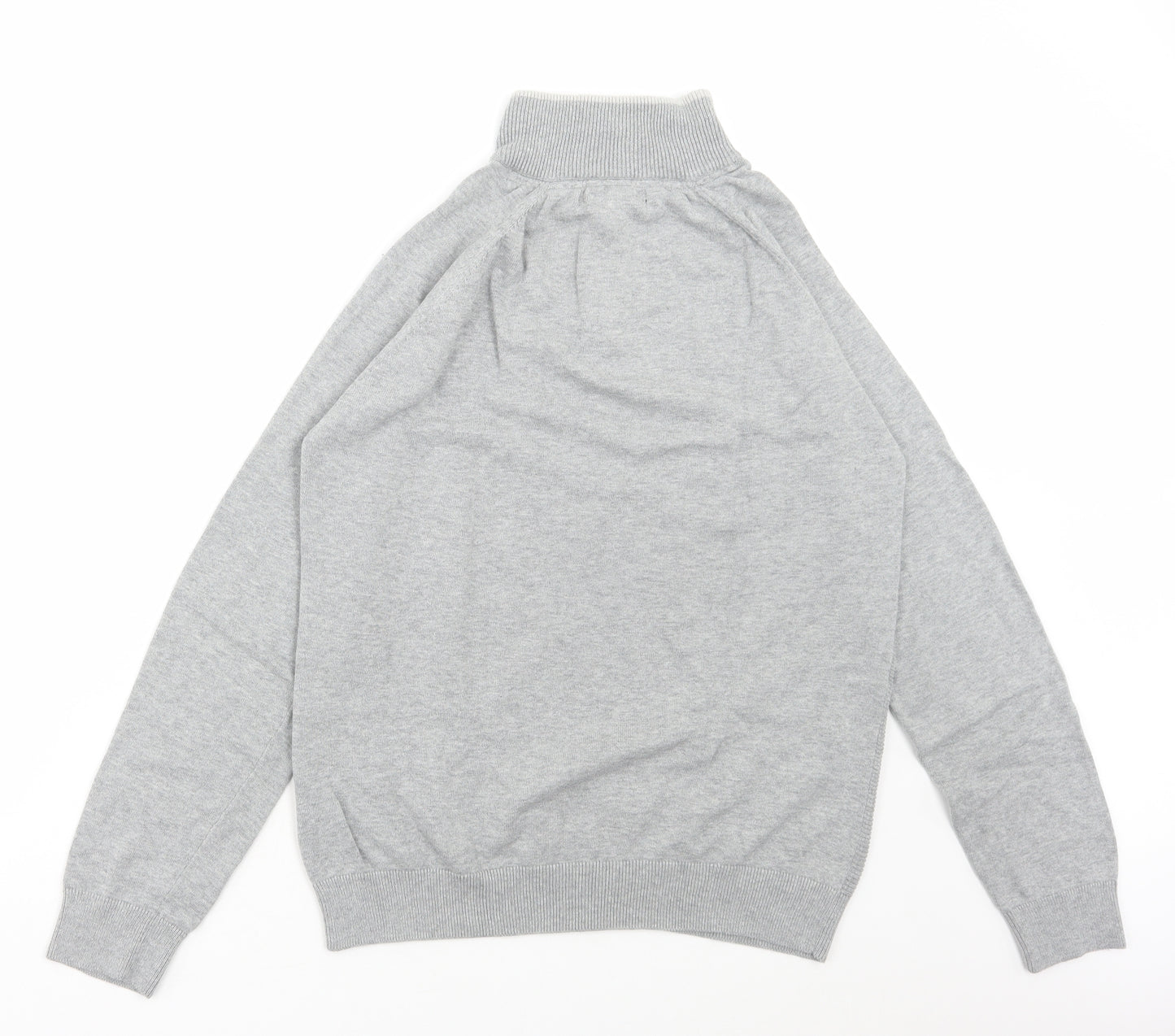 Broken Standards Mens Grey High Neck Cotton Pullover Jumper Size M
