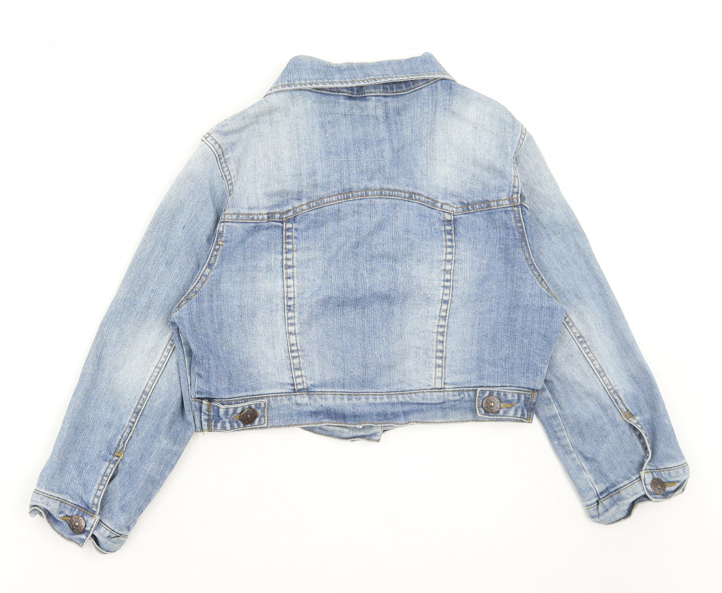 Denim & Co. Womens Blue Jacket Size 12 Button