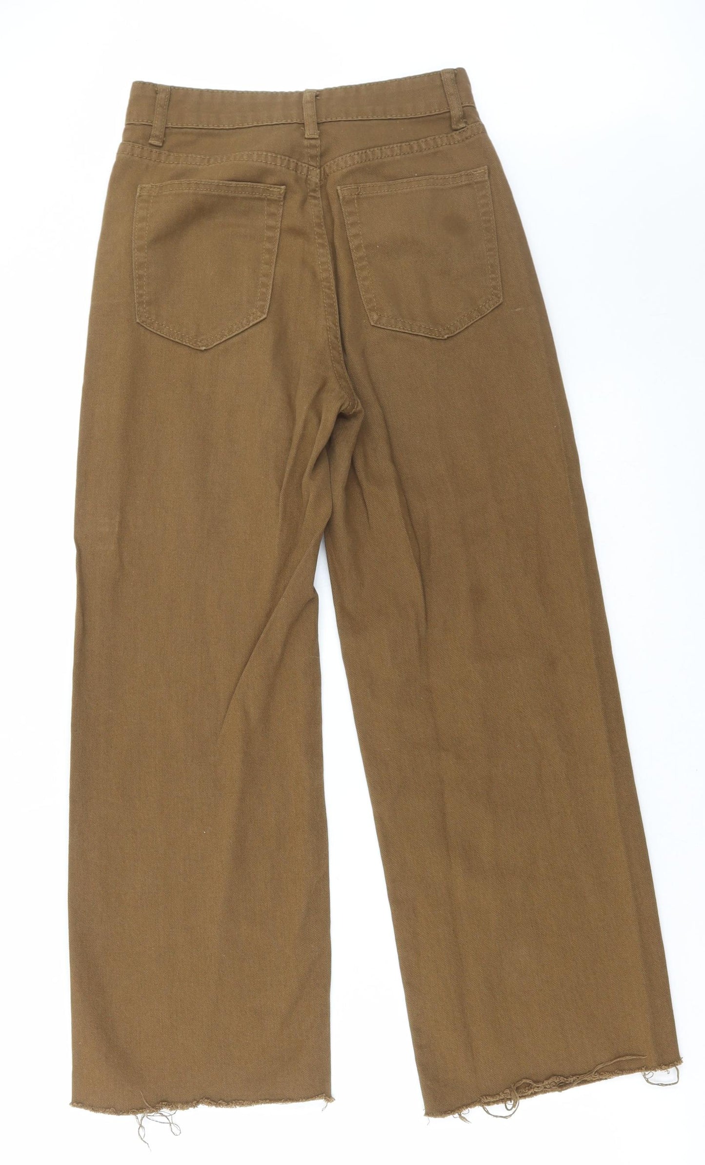 SheIn Womens Brown Cotton Wide-Leg Jeans Size XS L26 in Regular Zip