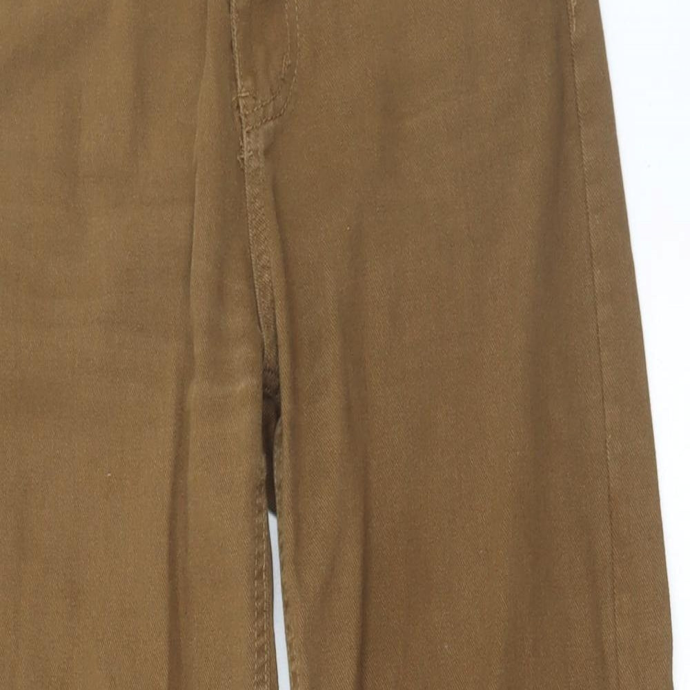 SheIn Womens Brown Cotton Wide-Leg Jeans Size XS L26 in Regular Zip