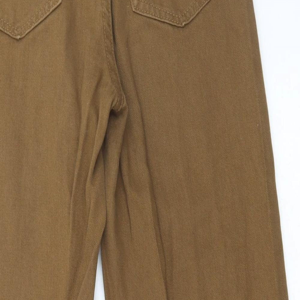 SheIn Womens Brown Cotton Wide-Leg Jeans Size XS L26 in Regular Zip