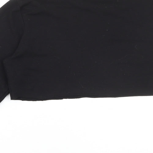 SheIn Womens Black Polyester Cropped T-Shirt Size XS Round Neck