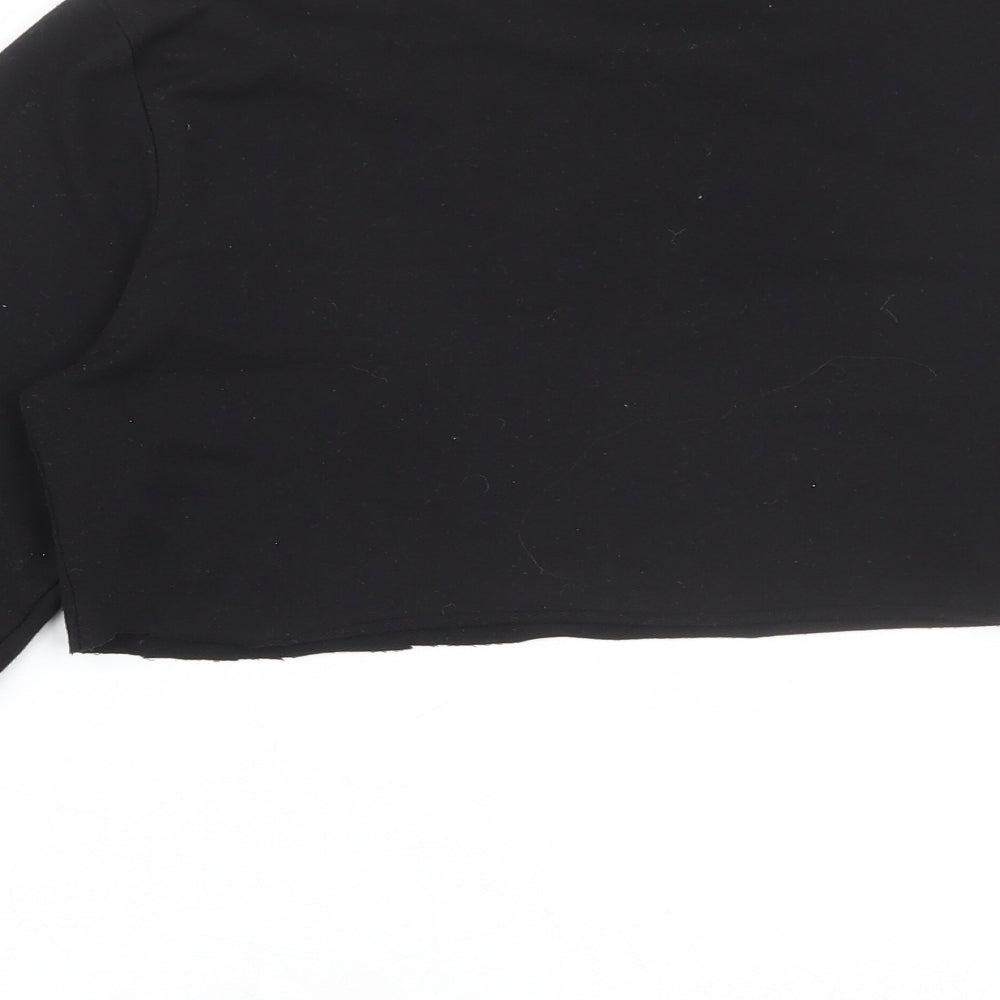 SheIn Womens Black Polyester Cropped T-Shirt Size XS Round Neck