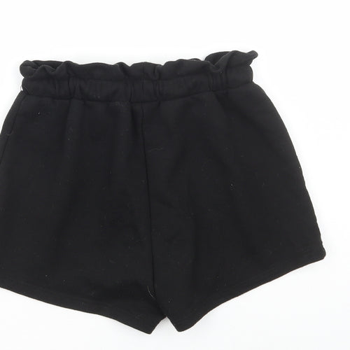 Primark Womens Black Polyester Paperbag Shorts Size XS Regular Drawstring