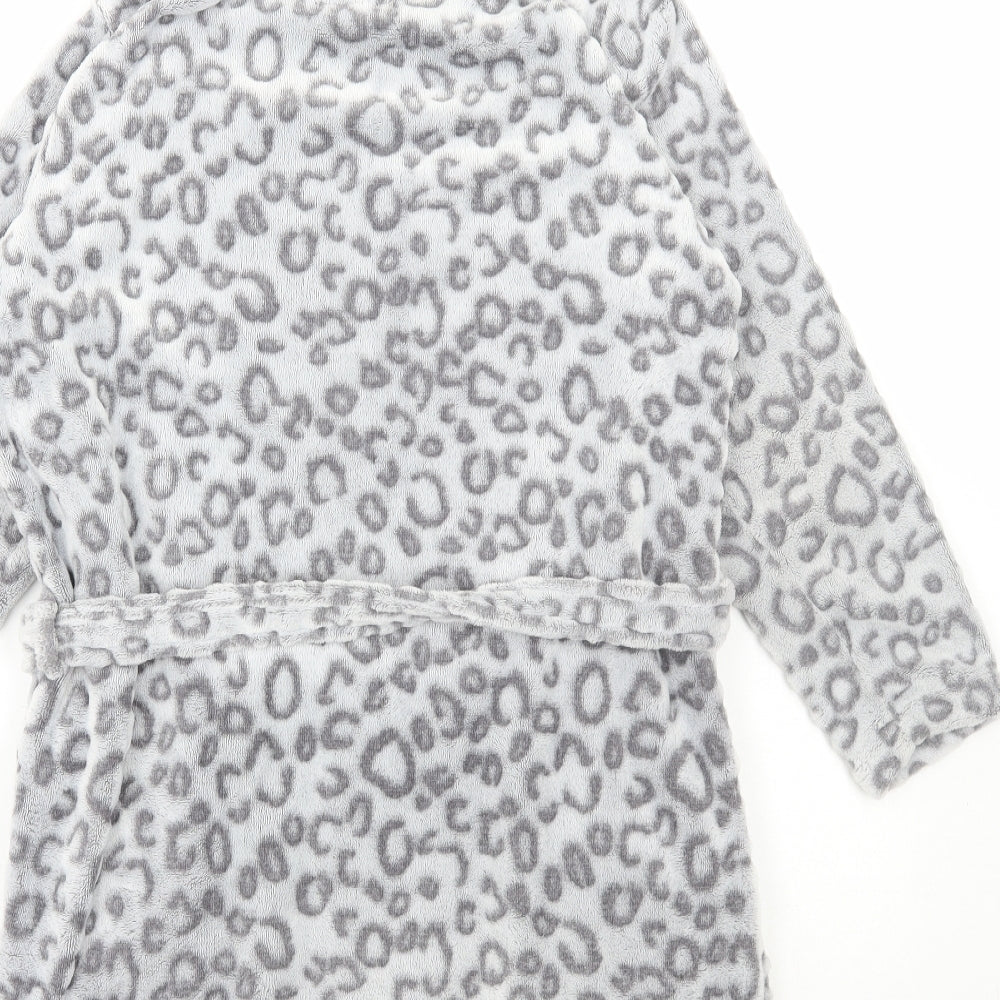 Young Dimension Girls Grey Animal Print Polyester Gown Size 10-11 Years Tie - Leopard Print