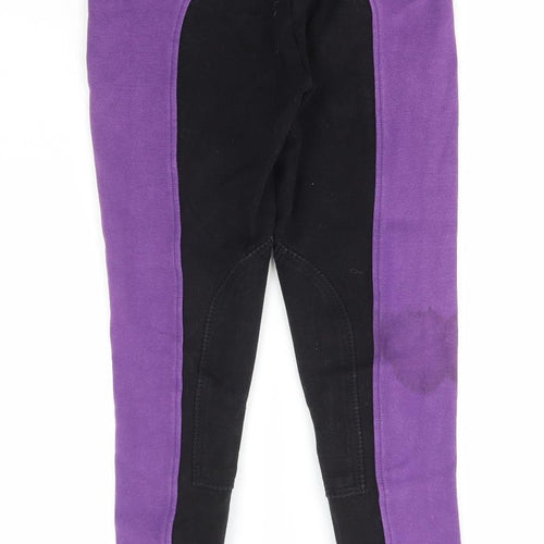 Gallop Womens Purple Cotton Track Pants Trousers Size 28 in L28 in Regular Button - Jodhpurs