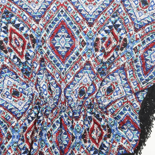 Atmosphere Womens Multicoloured Geometric Polyester Kimono T-Shirt Size XL V-Neck
