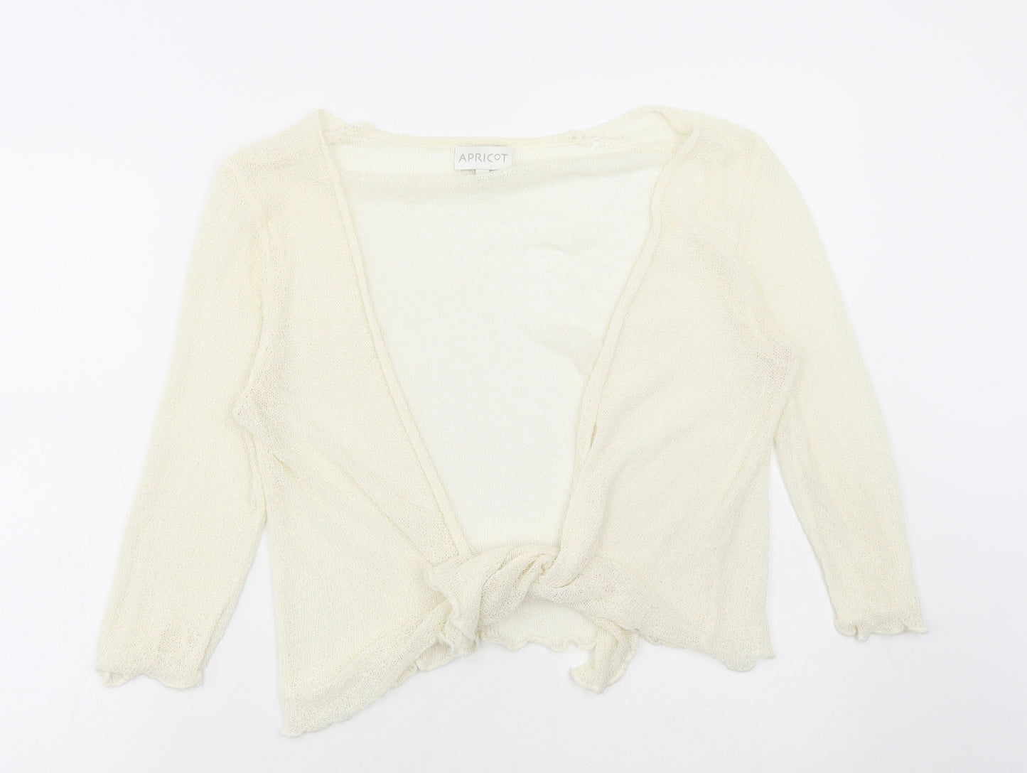 Apricot Womens Ivory V-Neck Acrylic Cardigan Jumper Size M