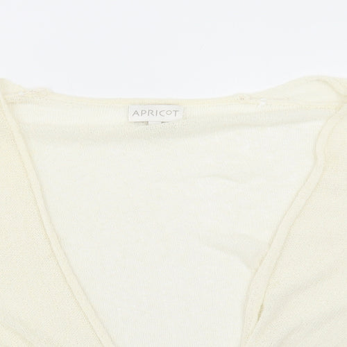 Apricot Womens Ivory V-Neck Acrylic Cardigan Jumper Size M