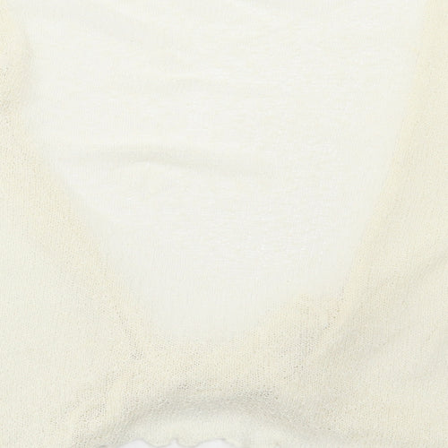 Apricot Womens Ivory V-Neck Acrylic Cardigan Jumper Size M