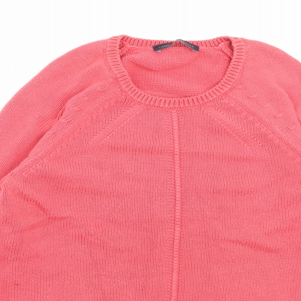 Marks and Spencer Womens Pink Round Neck Cotton Pullover Jumper Size 8