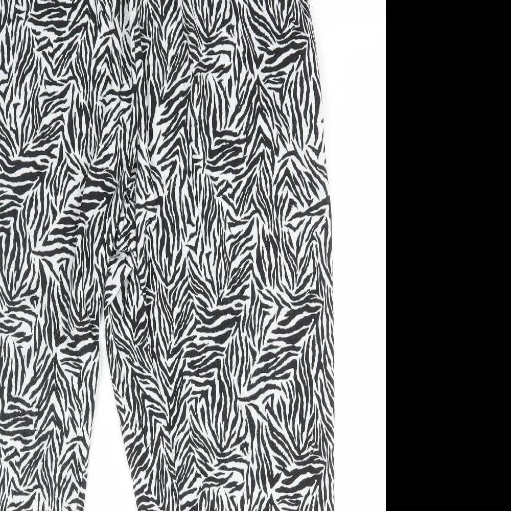 Primark Womens Multicoloured Animal Print Polyester Trousers Size M L27 in Regular Drawstring