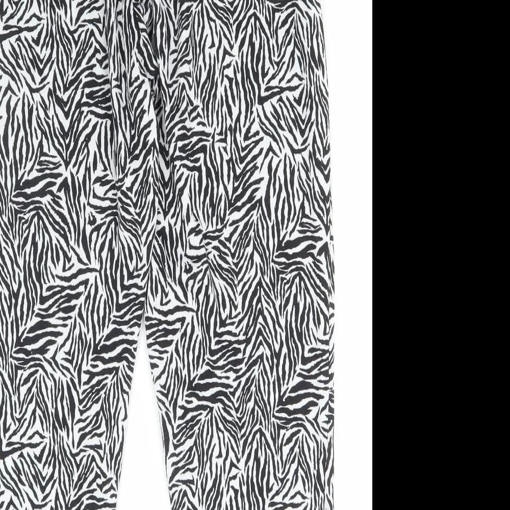 Primark Womens Multicoloured Animal Print Polyester Trousers Size M L27 in Regular Drawstring