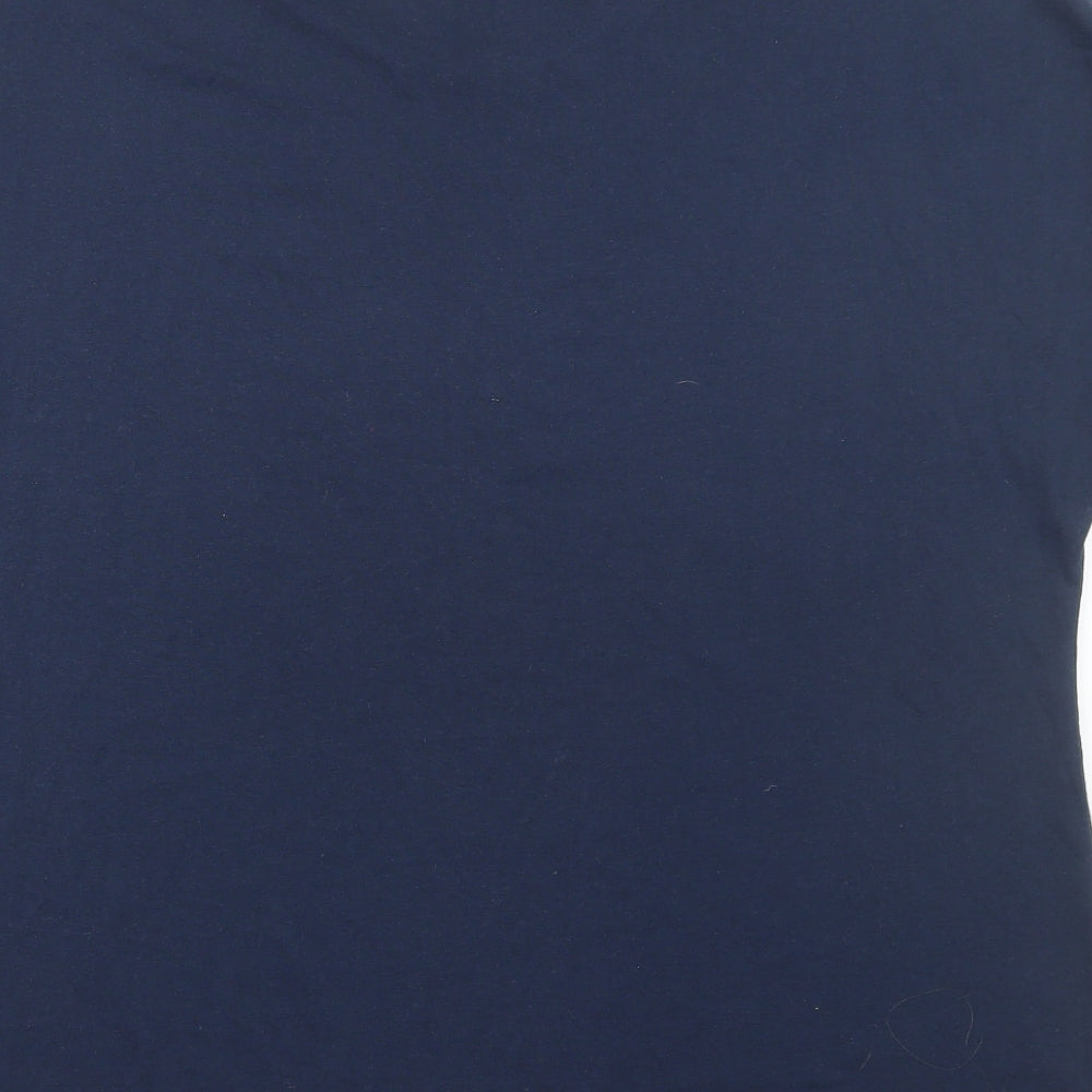Papaya Womens Blue Cotton Basic T-Shirt Size XL Round Neck - Love