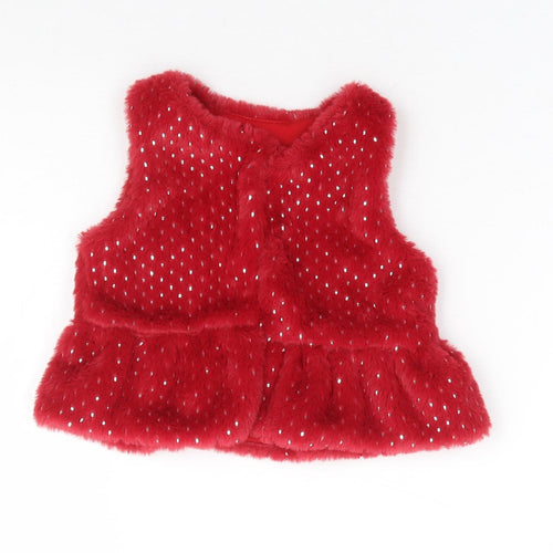 Bumper Girls Red Polka Dot Gilet Jacket Size 6-9 Months