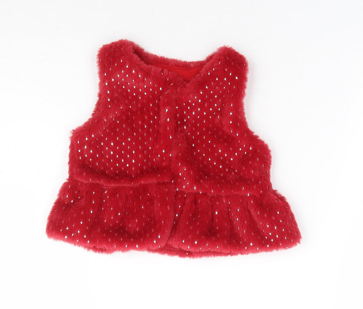 Bumper Girls Red Polka Dot Gilet Jacket Size 6-9 Months