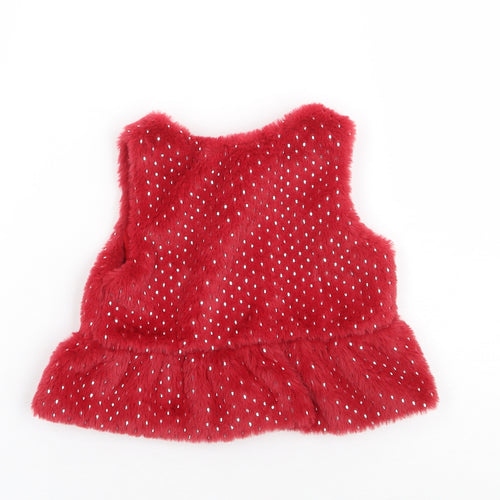 Bumper Girls Red Polka Dot Gilet Jacket Size 6-9 Months
