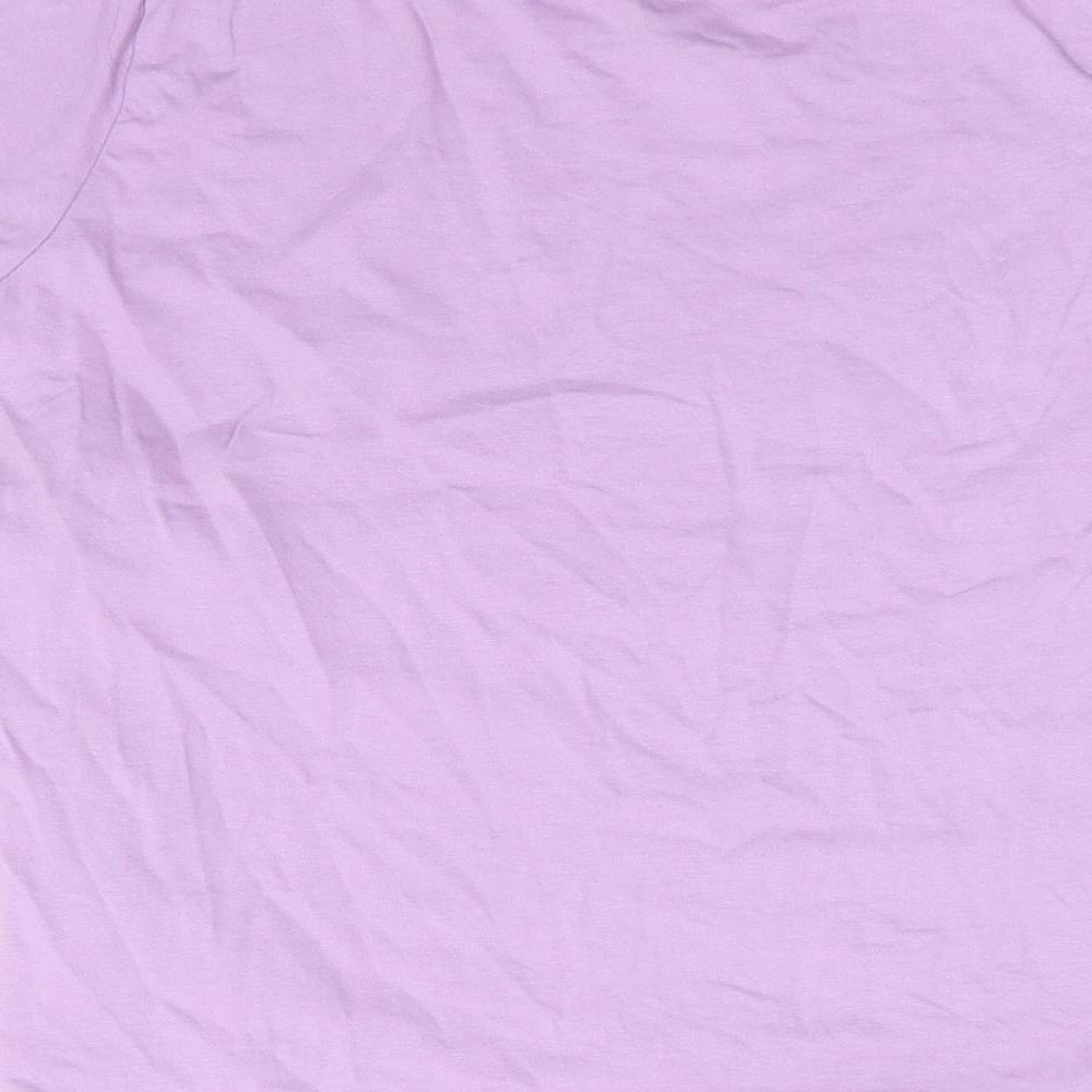 Primark Girls Purple 100% Cotton Basic T-Shirt Size 8-9 Years Round Neck Pullover - Sun & Moon