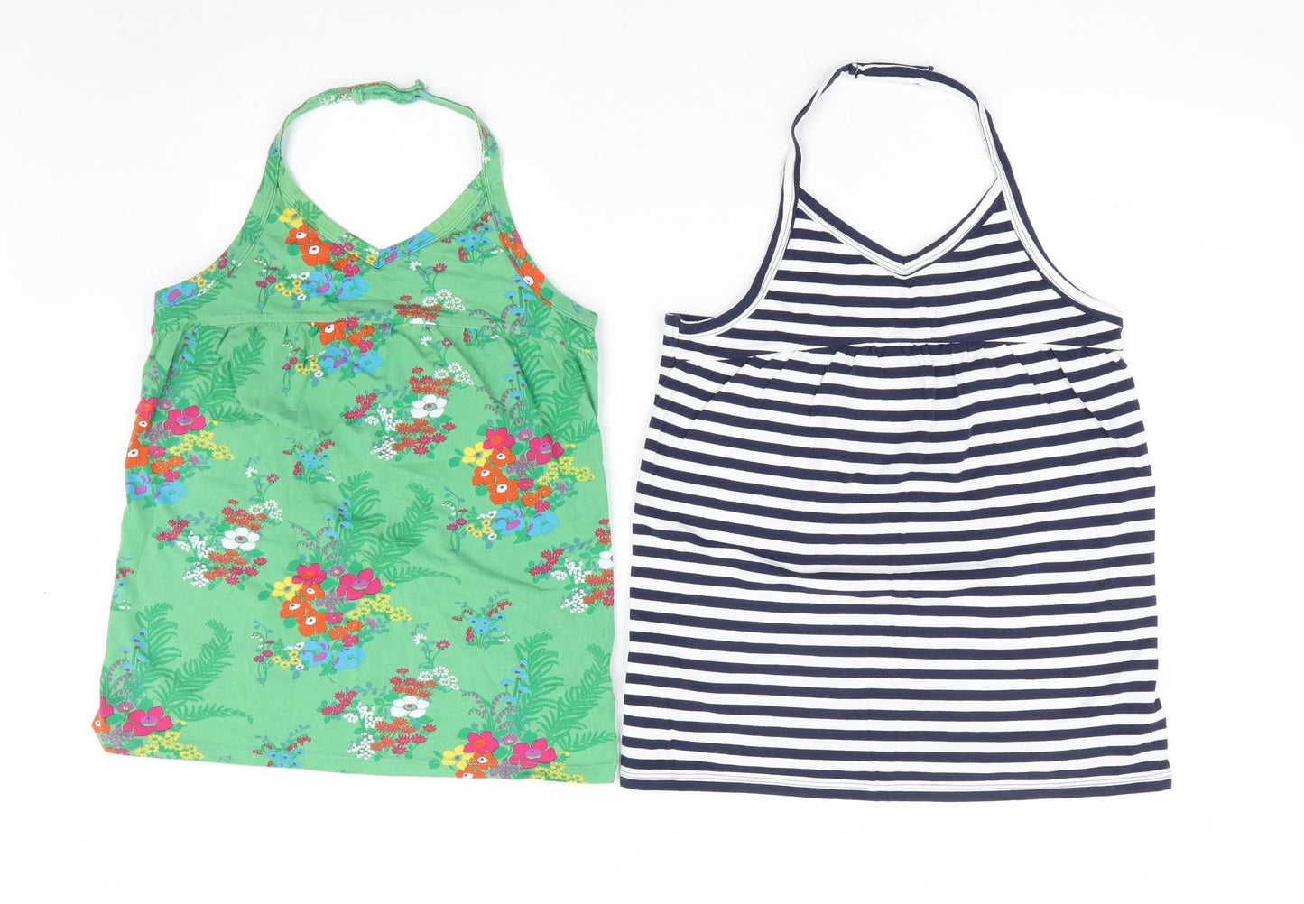 NEXT Girls Multicoloured Geometric Cotton Jersey Tank Size 12 Years Halter Pullover