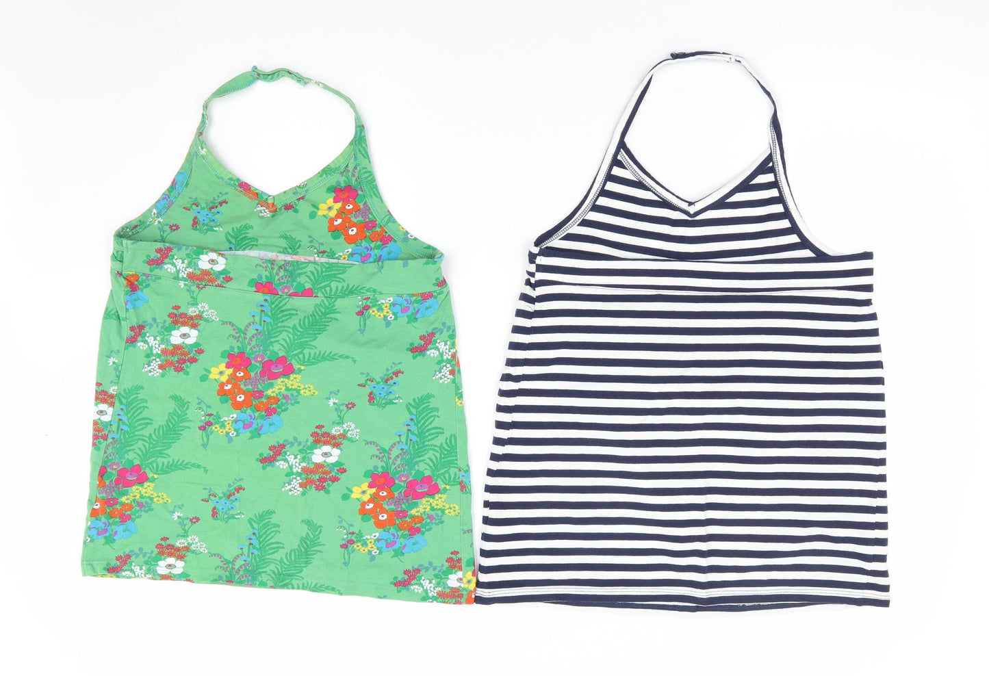 NEXT Girls Multicoloured Geometric Cotton Jersey Tank Size 12 Years Halter Pullover