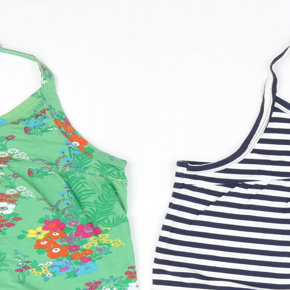 NEXT Girls Multicoloured Geometric Cotton Jersey Tank Size 12 Years Halter Pullover
