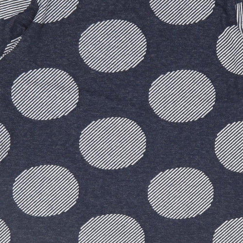 Marks and Spencer Womens Blue Geometric Polyester Jersey T-Shirt Size 12 Round Neck
