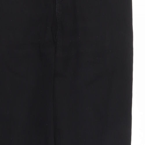 Marks and Spencer Womens Black Cotton Skinny Jeans Size 10 L28 in Extra-Slim Zip