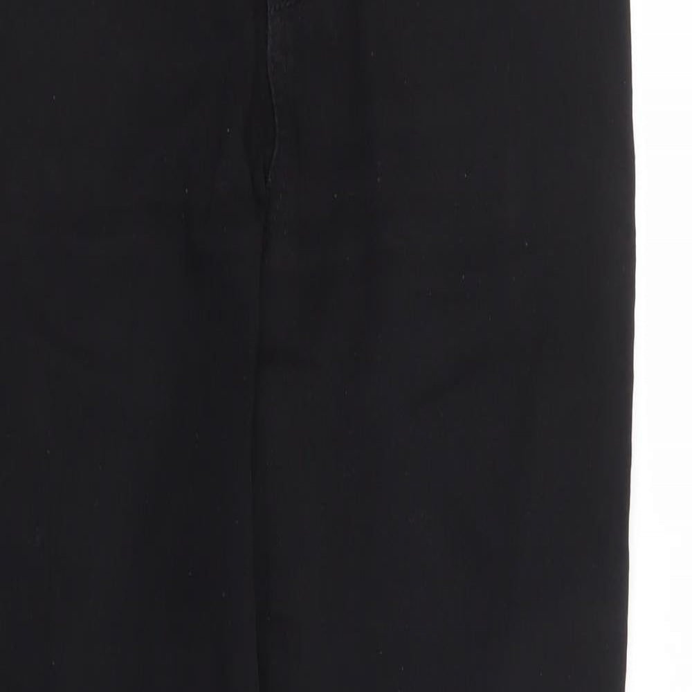 Marks and Spencer Womens Black Cotton Skinny Jeans Size 10 L28 in Extra-Slim Zip