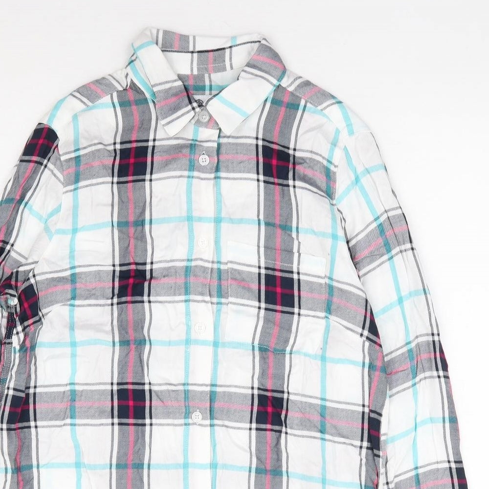 TOG24 Womens Multicoloured Plaid Viscose Jersey Button-Up Size 8 Collared