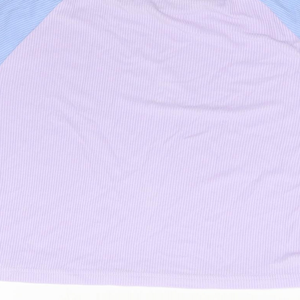 SheIn Womens Multicoloured Elastane Cropped T-Shirt Size M Round Neck - Cherub