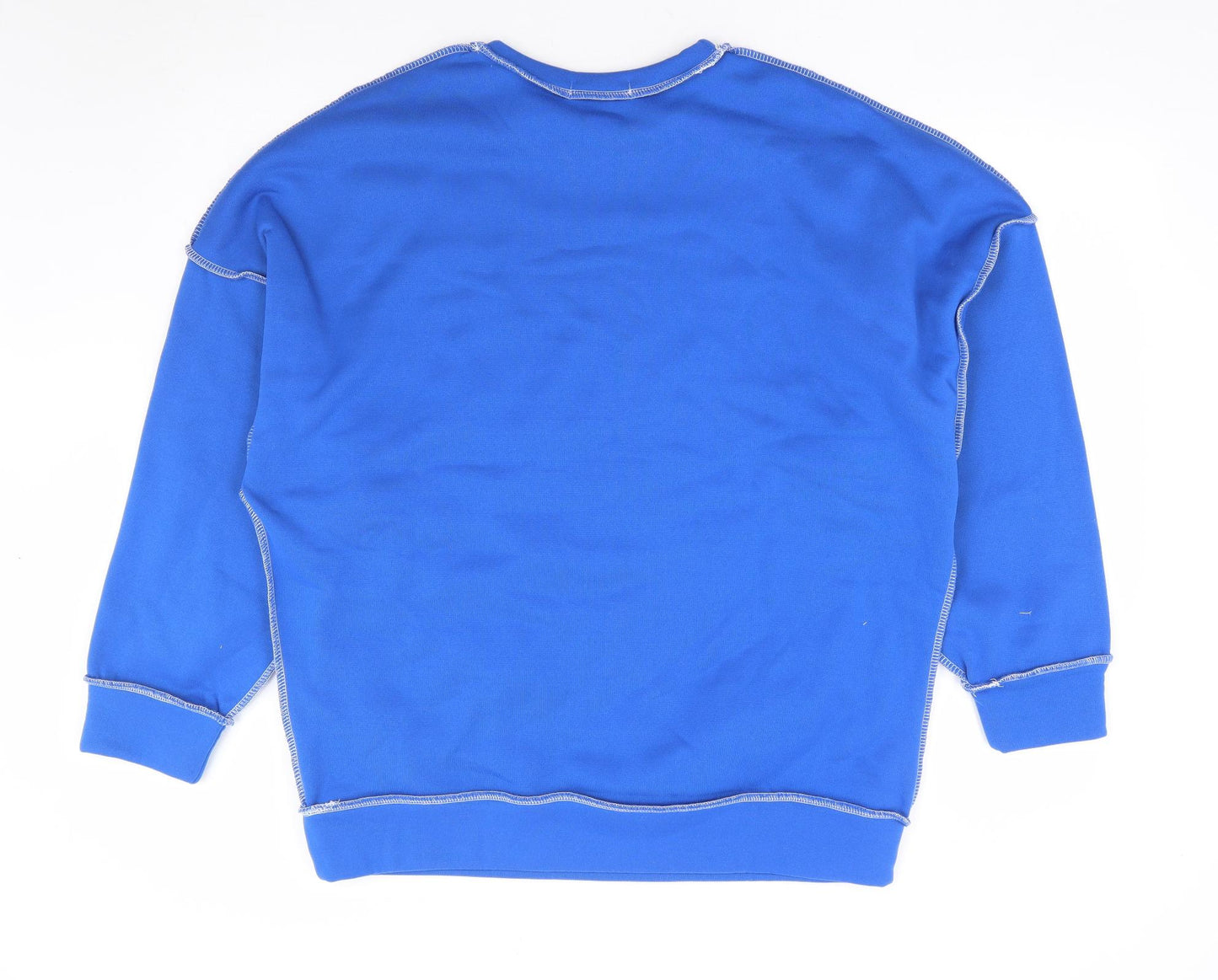 SheIn Womens Blue Polyester Pullover Sweatshirt Size M Pullover - Contrast Stitching