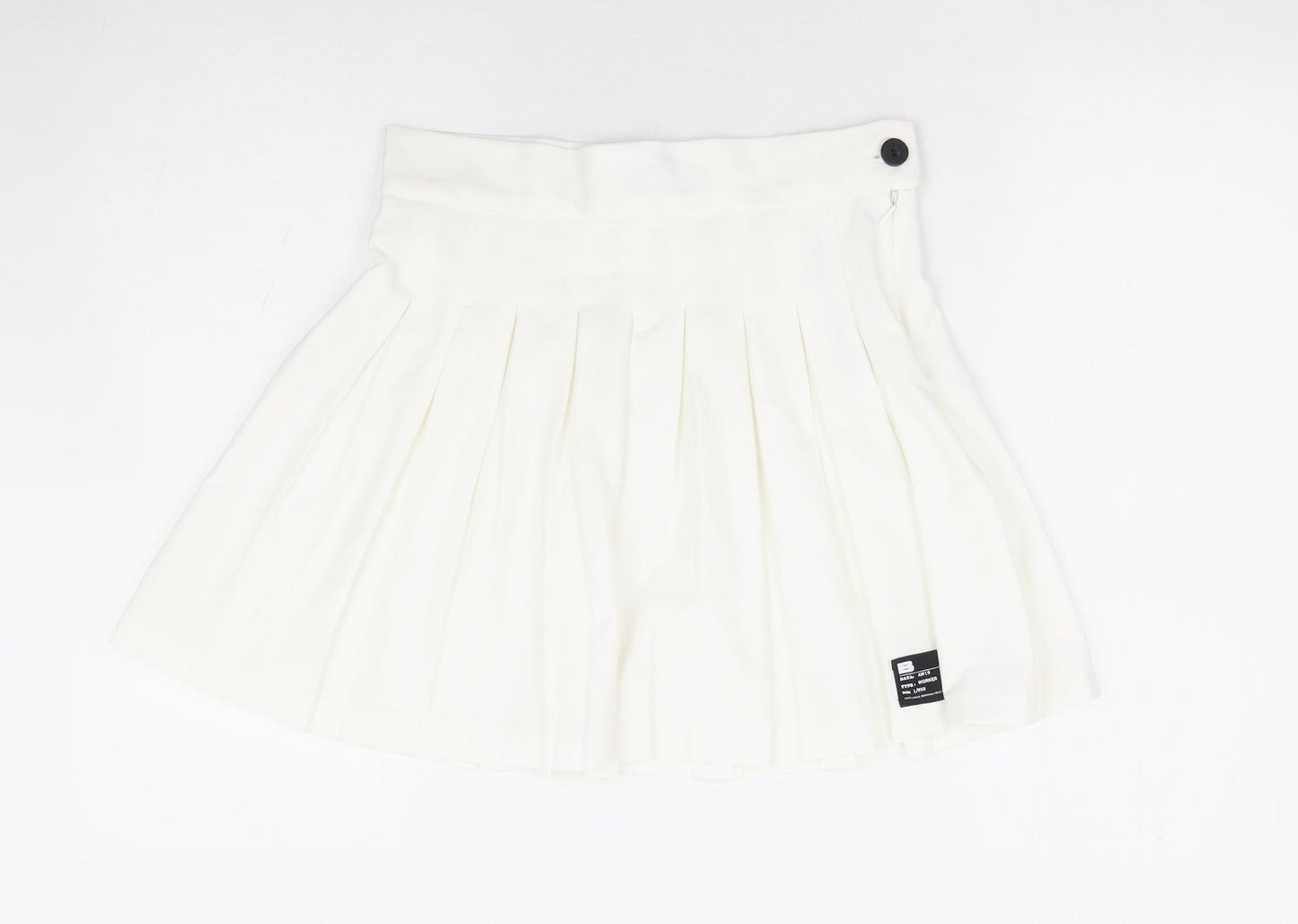 Bershka Womens Ivory Polyester Mini Skirt Size M Zip