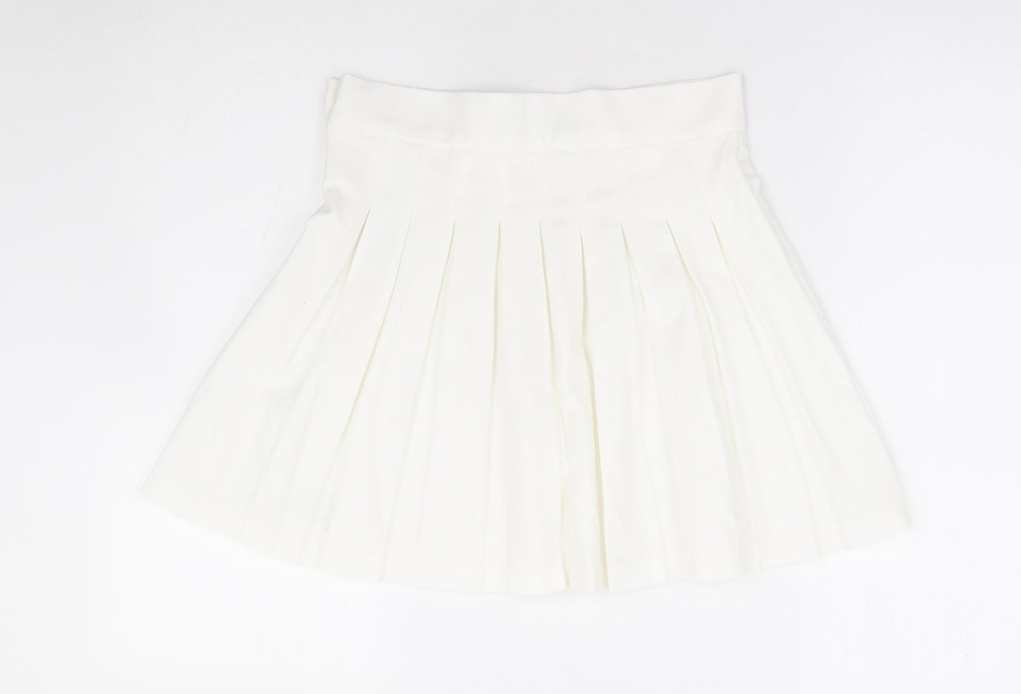 Bershka Womens Ivory Polyester Mini Skirt Size M Zip