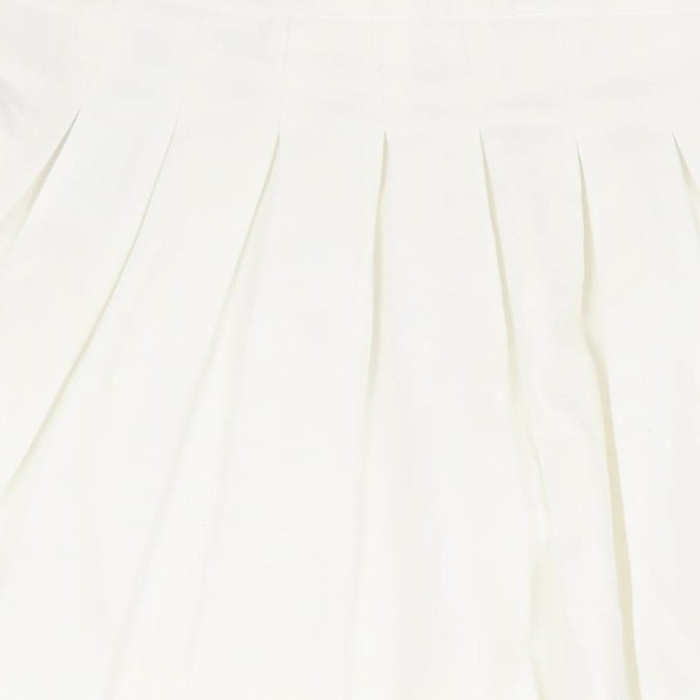 Bershka Womens Ivory Polyester Mini Skirt Size M Zip