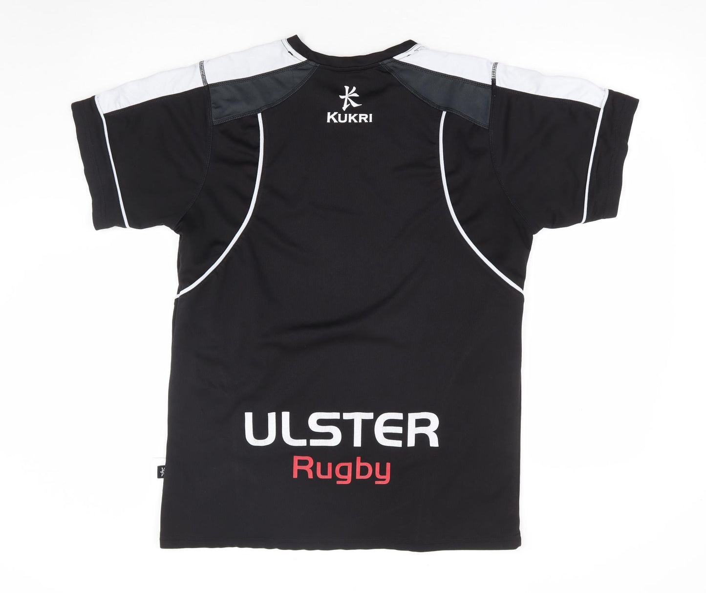 Kukri Mens Black Polyester T-Shirt Size L Round Neck - Ulster Rugby
