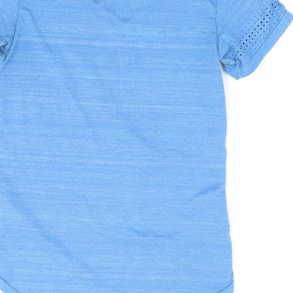 Mountain Horse Womens Blue Polyester Basic T-Shirt Size S V-Neck Pullover
