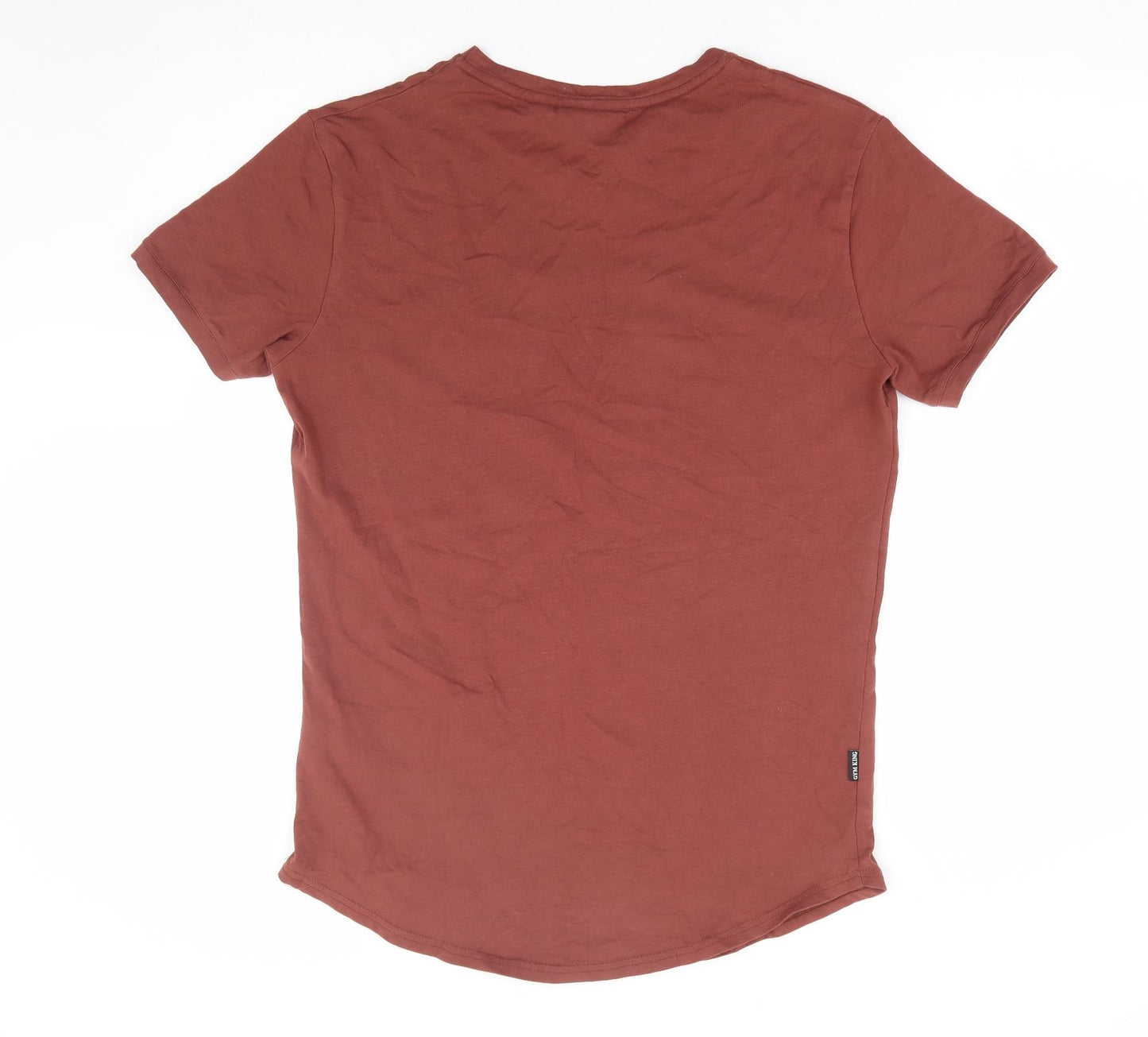 Gym King Mens Brown Cotton T-Shirt Size M Round Neck