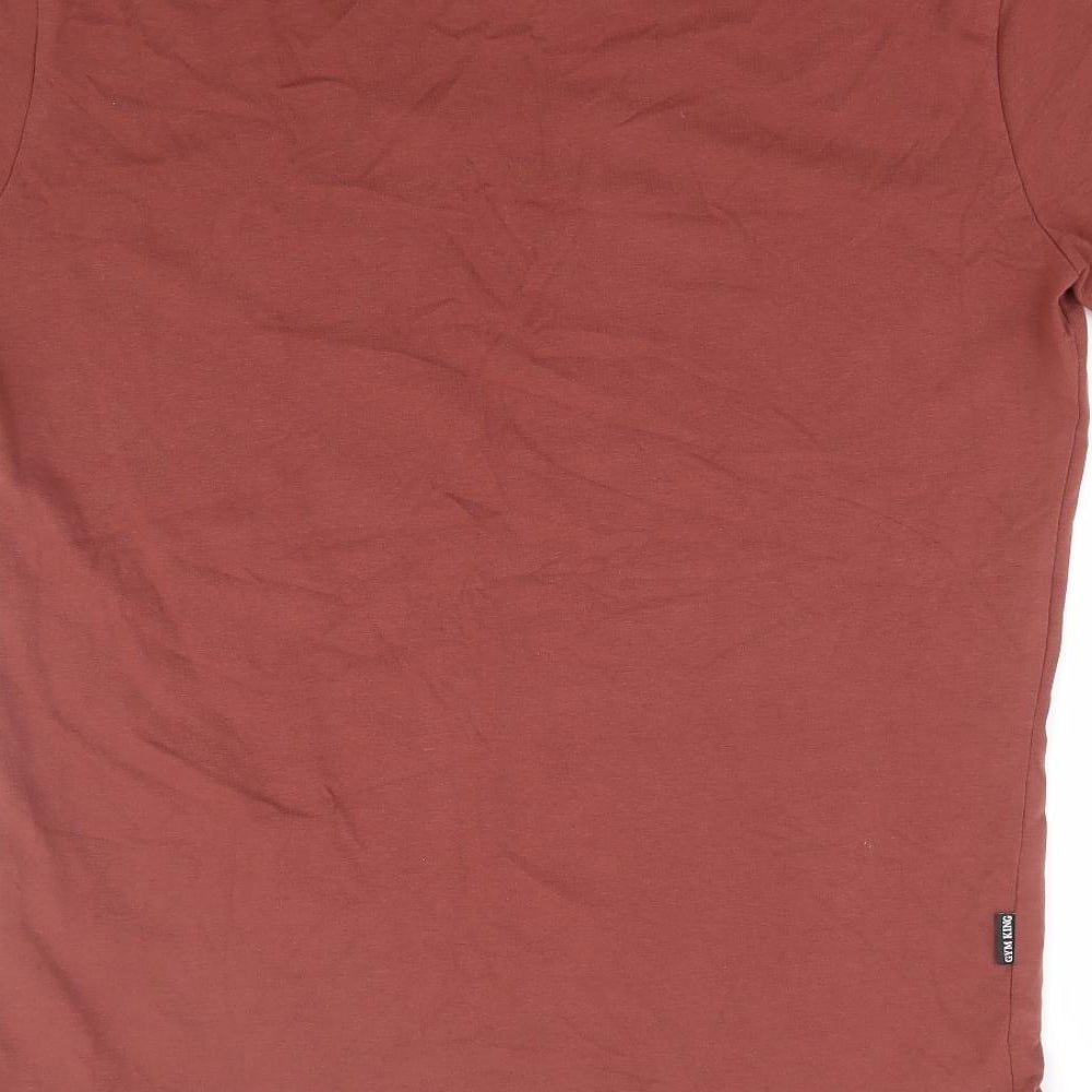 Gym King Mens Brown Cotton T-Shirt Size M Round Neck