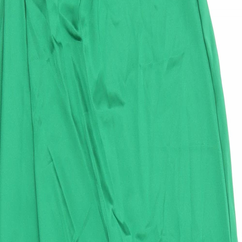 Chic Me Womens Green Cotton Bodycon Size M Cowl Neck Zip