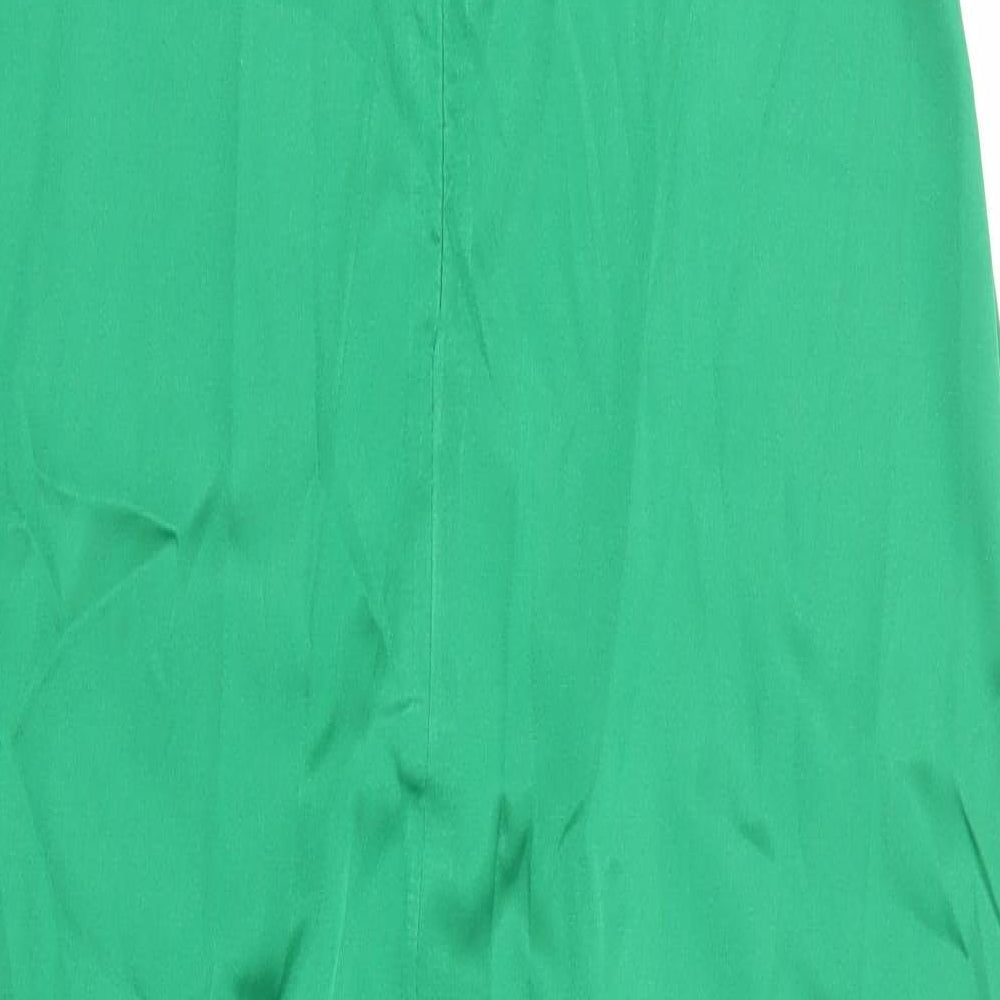 Chic Me Womens Green Cotton Bodycon Size M Cowl Neck Zip