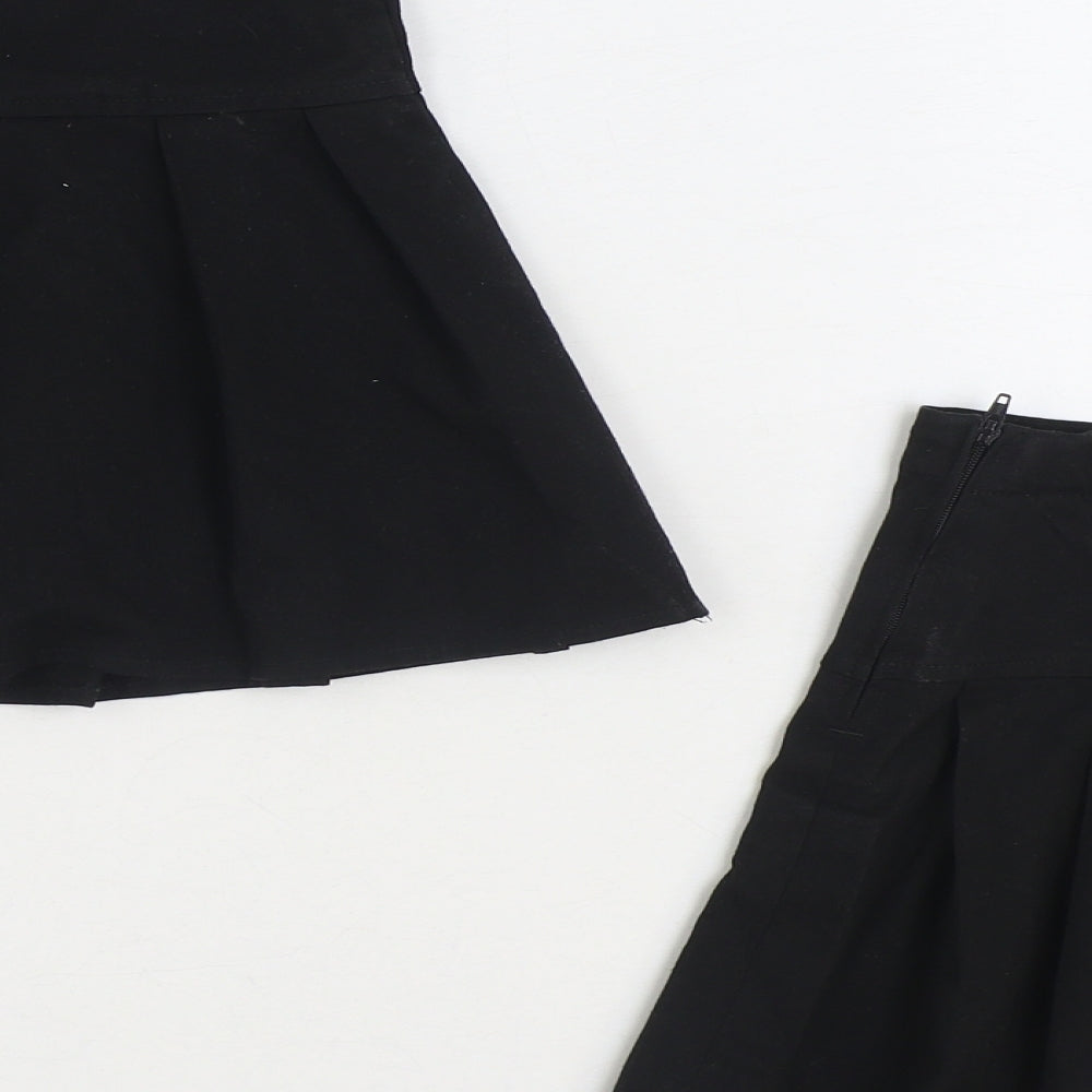 NEXT Girls Black Polyester Pleated Skirt Size 6 Years Regular Zip - 2 Pack