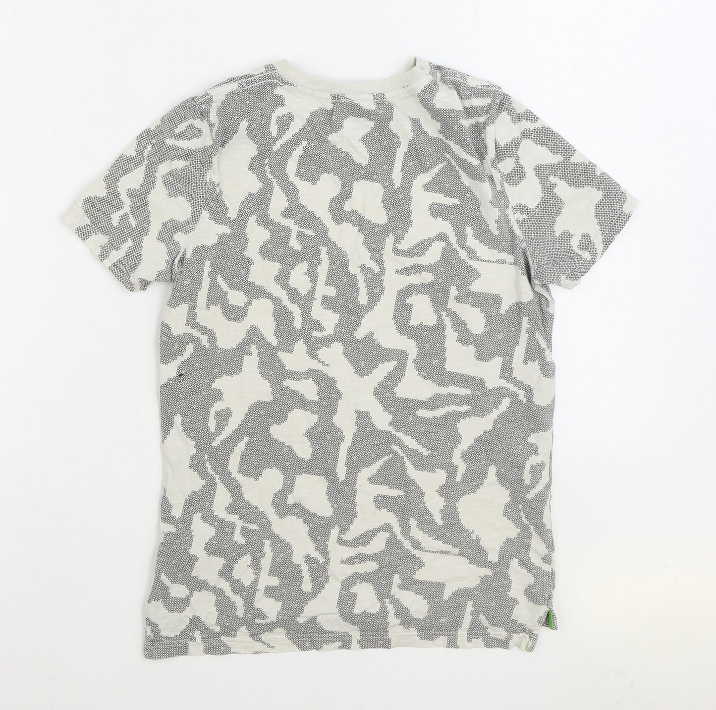 F&F Boys Grey Camouflage Cotton Basic T-Shirt Size 9-10 Years Round Neck Pullover - XBOX