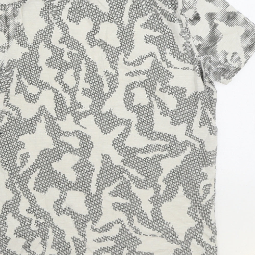 F&F Boys Grey Camouflage Cotton Basic T-Shirt Size 9-10 Years Round Neck Pullover - XBOX