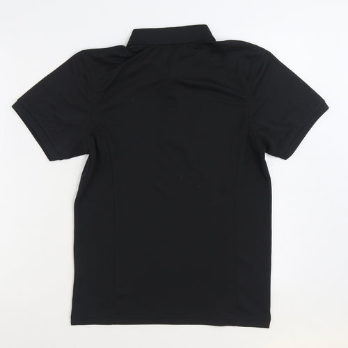 Preworn Mens Black Polyester Polo Size S Collared Pullover