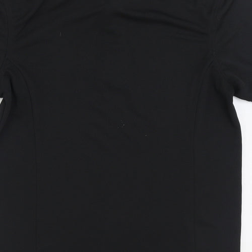 Preworn Mens Black Polyester Polo Size S Collared Pullover